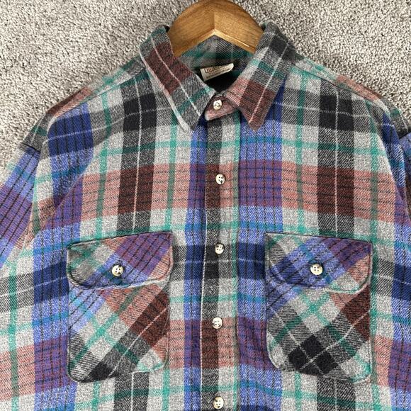 Vtg Five Brother Flannel Shirt Men XL TallMan Plaid Heavy Cotton Flap Pocket USA - Picture 3 of 9